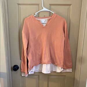 ALP’s Peach and Cream Layered Sweatshirt sweater women’s large L